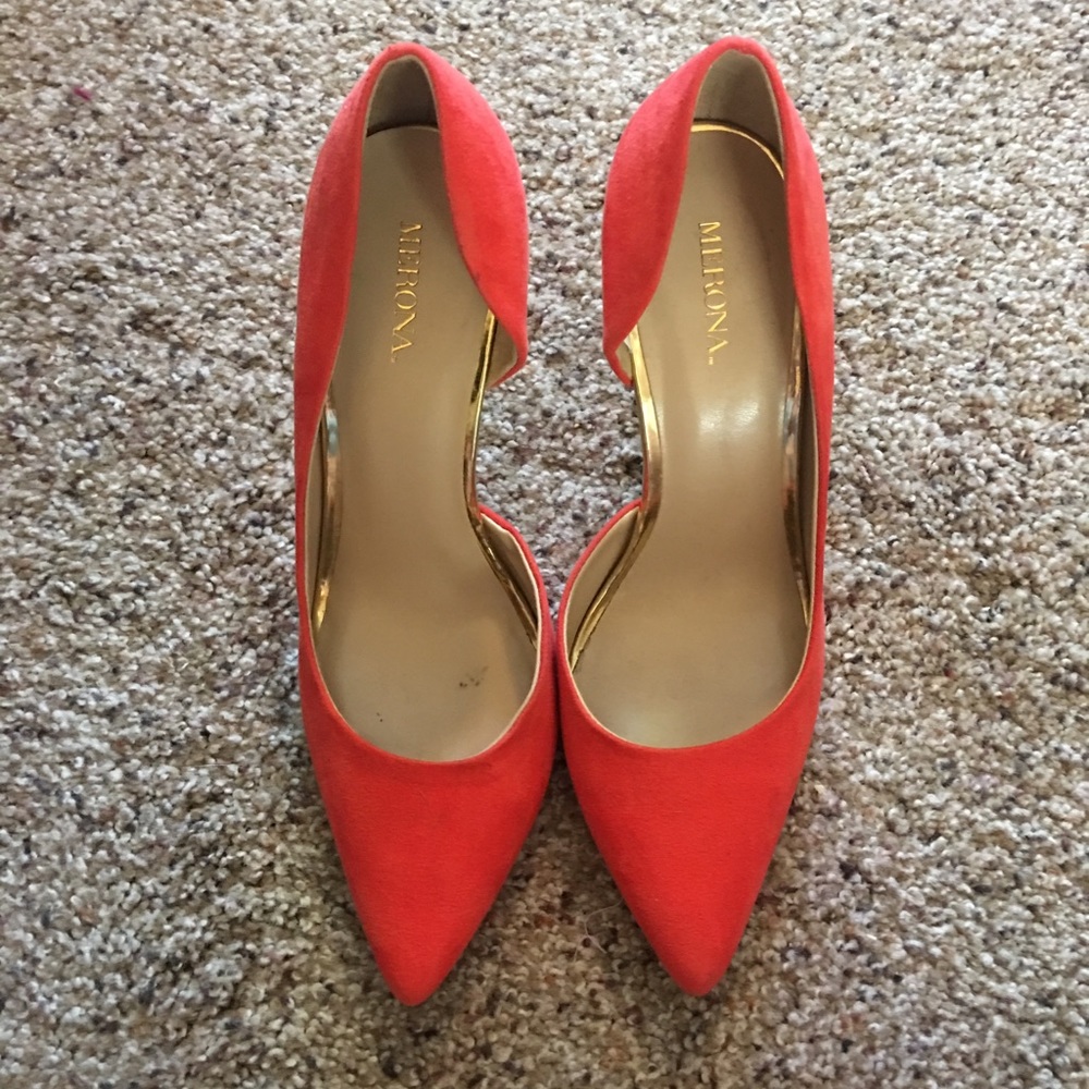 Merona Orange High Heel Pumps size 7 1/2